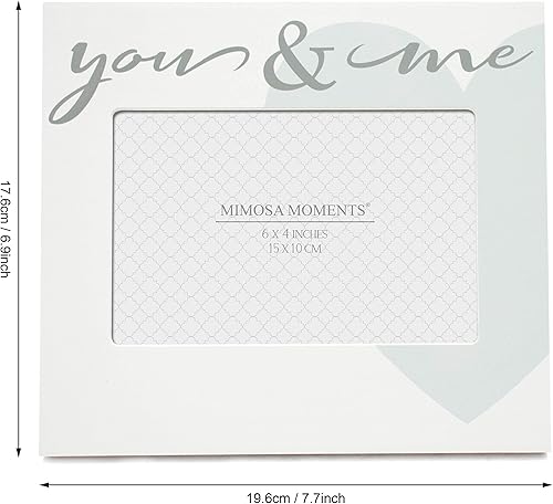 Miniatura 4 de MIMOSA MOMENTS Marco de fotos You and Me, amor, novio y novia, parejas románticas de 4 x 6 pulgadas (blanco, tú y yo)