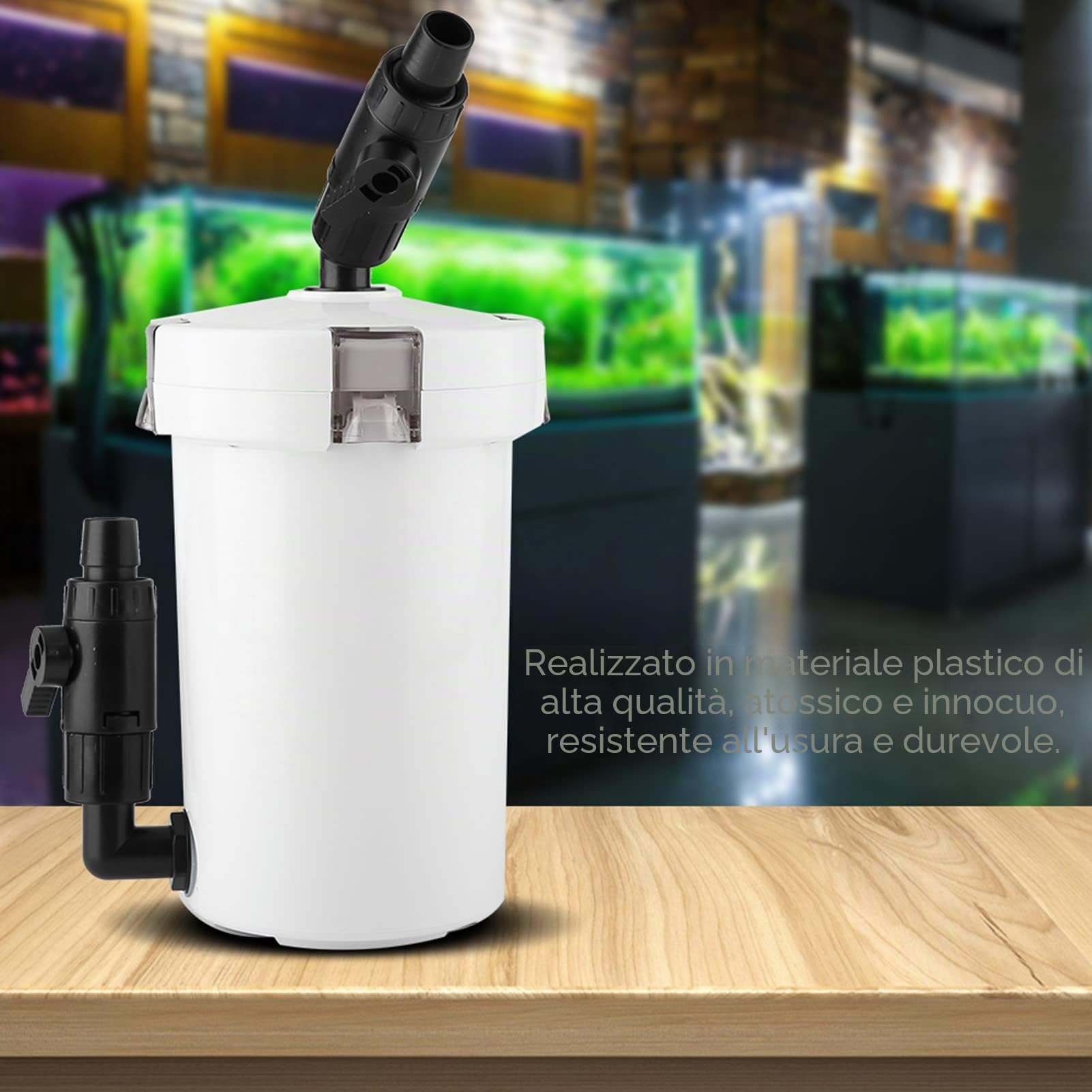 Filtro per Acquario, Filtro Esterno per Serbatoio di Pesce per Acquario con Secchio per Filtri Muti da Tavolo per Pompa per Acquario (602 Senza Pompa Acqua e Accessori)