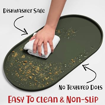 DogBuddy Food Mat (Small, Khaki) and Cup (Sand) Bundle