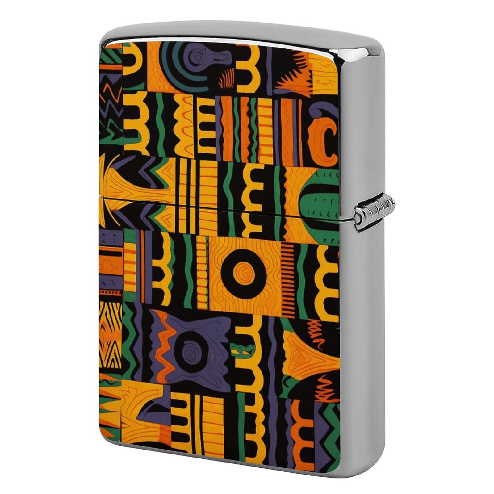 African Ethnic Pattern Lighter Case for Men, Personalized Lighter Cover for Valentine's Day Gifts, Flip-Top Lighters Shell for Outdoor, Portable Lighters Protective Sleeve