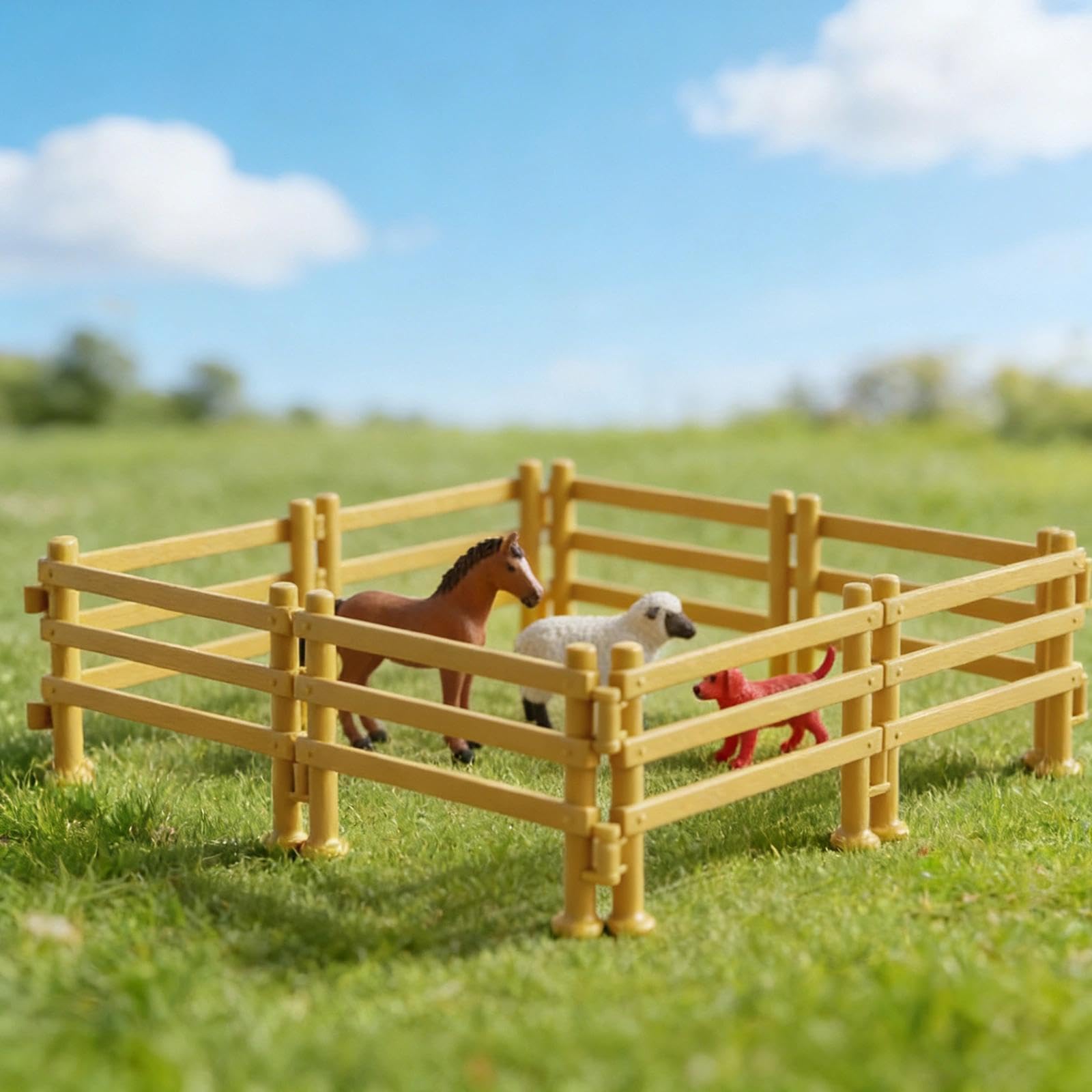 100 Piezas Vallas de Juguete para Animales Mini Valla de Plástico Accesorios Caballos Juguetes para Niños a Partir 3 Años, Actividades Padres e Hijos, Juego Mini Valla Bricolaje