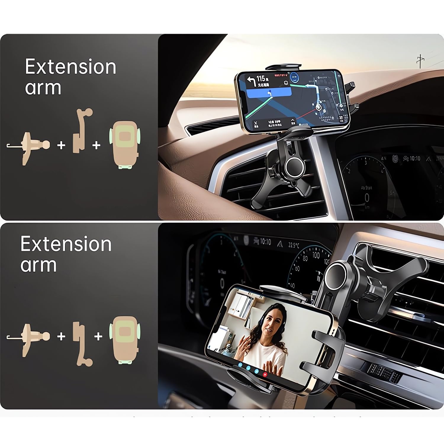 KATREU Supporto Telefono Auto,360 Gradi di Rotazione Porta Cellulare