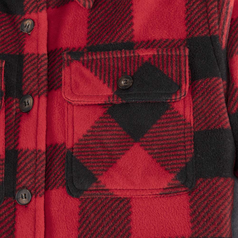 ThCreasa Womens Sherpa Fleece Lined Flannel Shirt Jacket Warm Button Up Plaid Shirt Jac (Sherpa Fleece Throughout)