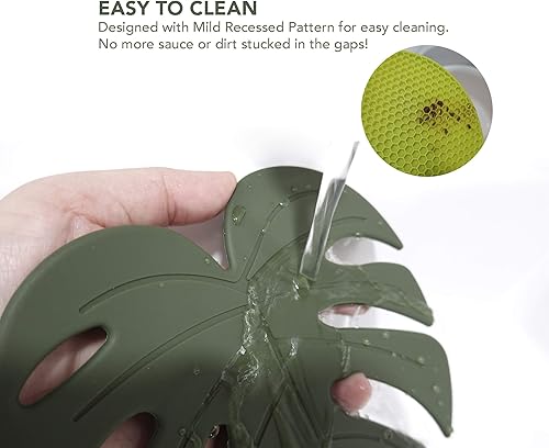 Miniatura 6 de Salvamanteles de silicona para platos calientes, juego de 2 piezas resistentes al calor, tapete de silicona de grado alimenticio, tapete de cocina,