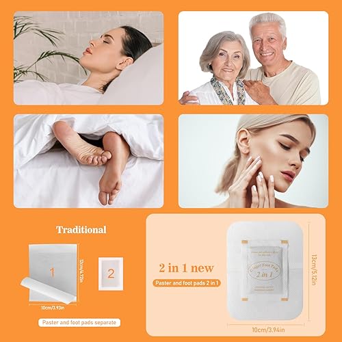 Miniatura 6 de TEWEAE Almohadillas 2 en 1 para pies, 120 almohadillas para rasgar y usar almohadillas de pie de ajenjo de bambú de jengibre puro, almohadillas