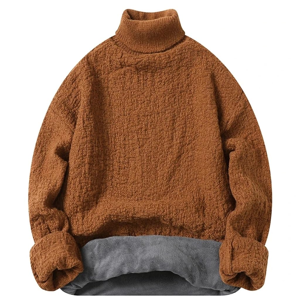 Pull épais en tricot pull à col roulé d'hiver chaud et décontracté - 6