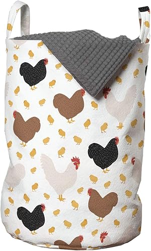 Miniatura 67 de Ambesonne Bolsa de lavandería de flores, hojas y flores, diseño vintage de hiedra con plantas, diseño de naturaleza, impresión artística retro,