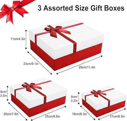 Miniatura 2 de Cajas de regalo para regalos, cajas de regalo con tapas, juego de 3 tamaños surtidos, cajas de regalo para el día de San Valentín para todas las