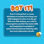 Skillmatics Dot It Sticker Art Activity - Animals, Mess-Free Fun for Kids, 500+ Stickers, Scrapbooking Craft Kits, Travel Toys, Gifts for Boys & Girls Ages 3, 4, 5, 6, 7