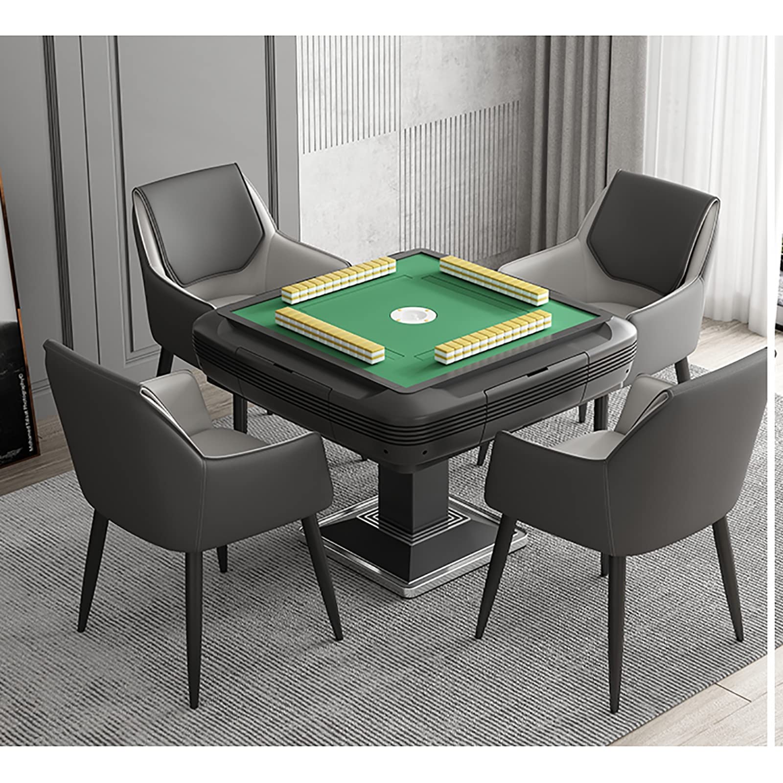 Sedia da pranzo moderna in pelle italiana, comoda ed elegante, per casa, ristorante, hotel o scrivania per unghie (colore: nero)