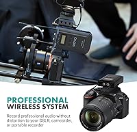 Vista 3 de Movo WMX-20-DUO Sistema de micrófono inalámbrico UHF de 48 canales con 1 receptor, 2 transmisores y 2 micrófonos de solapa compatible con cámaras