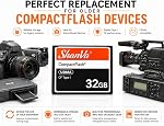 ShanVa 32GB CompactFlash Card – UDMA CF Memory Card for Older DSLR Cameras, Professional Cameras, HD Camcorders, Industrial Equipment & Music Samplers