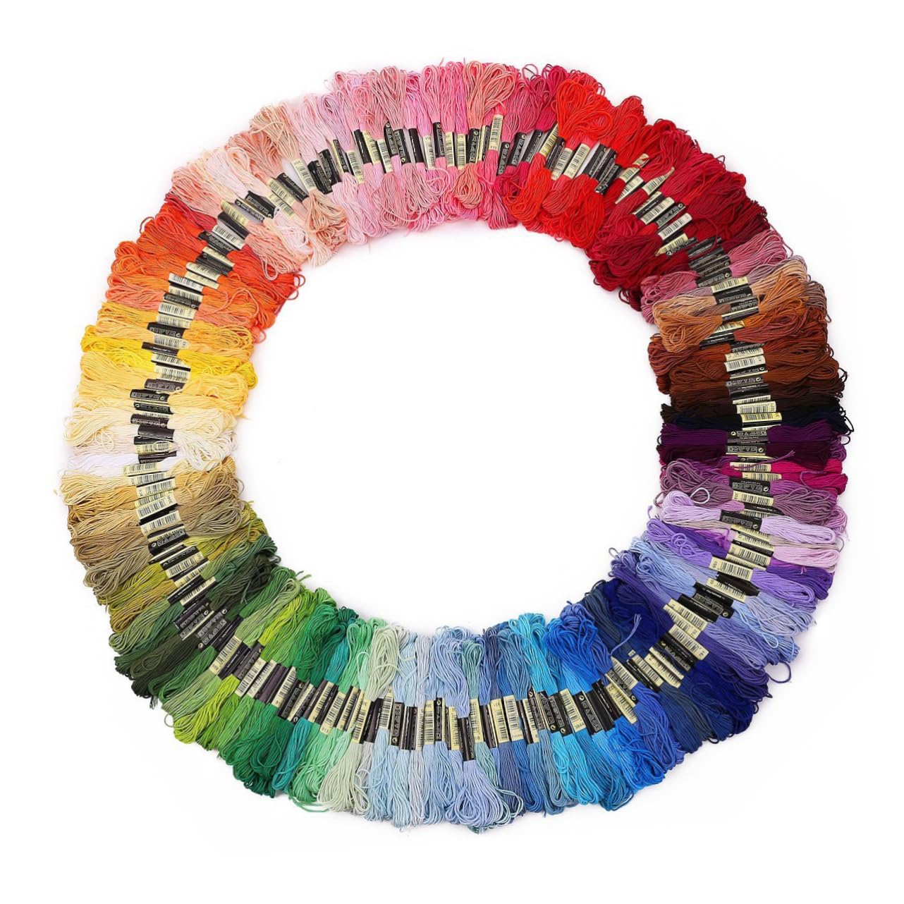 Hilo de Bordar de Algodón Multicolor, 200 Madejas, 8 M