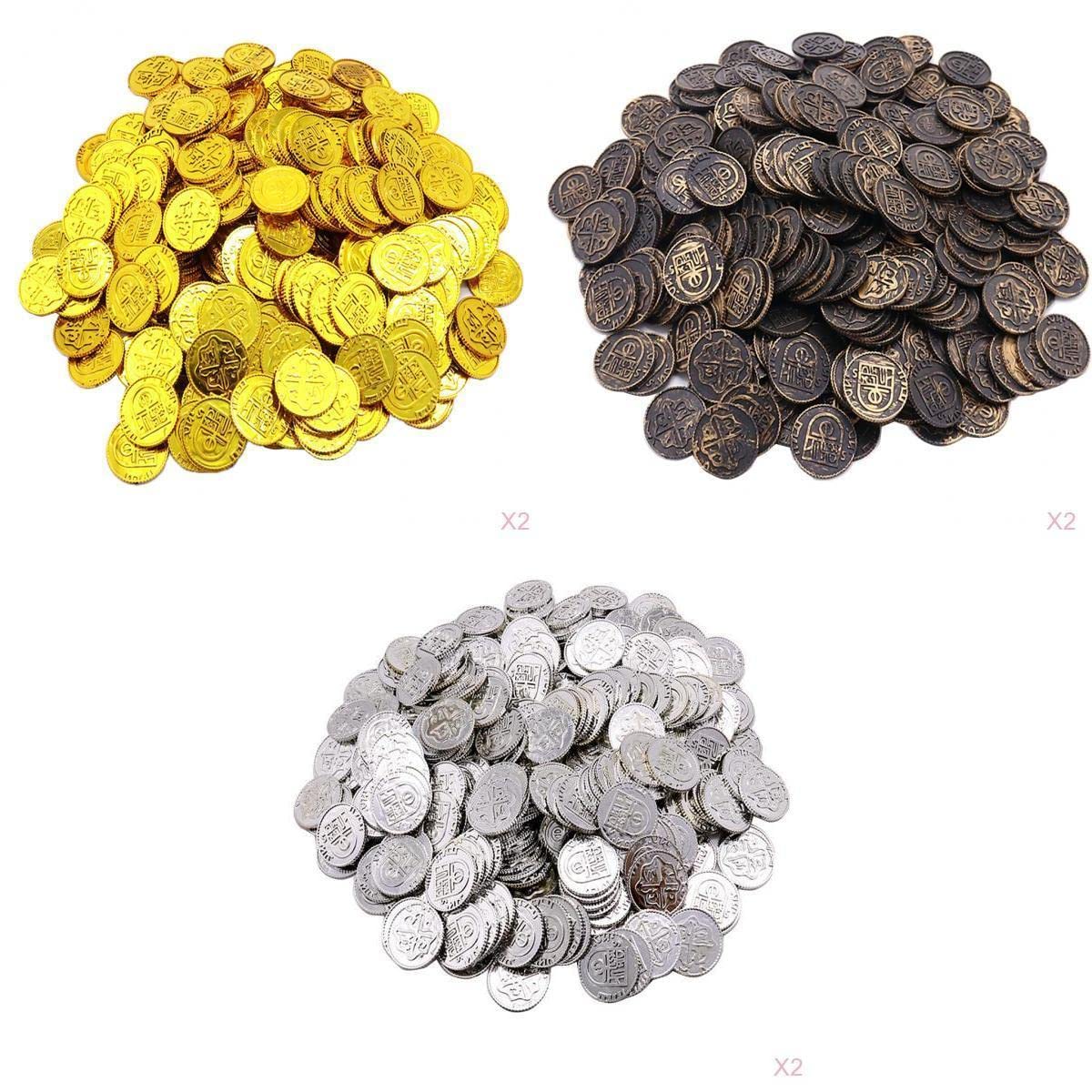 ATORSE Toy Set of 600 Pirate Treasure Coins Tokens Props Decorations Party Favors-Toys & Hobbies-Games-Game Pieces Parts-image-18