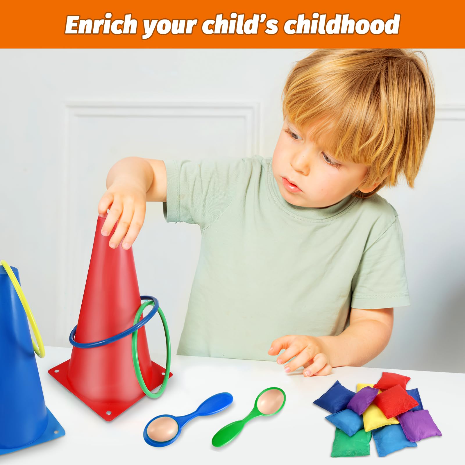 Outdoor spelletjes voor kinderen, 3-in-1, carnavals-speelset