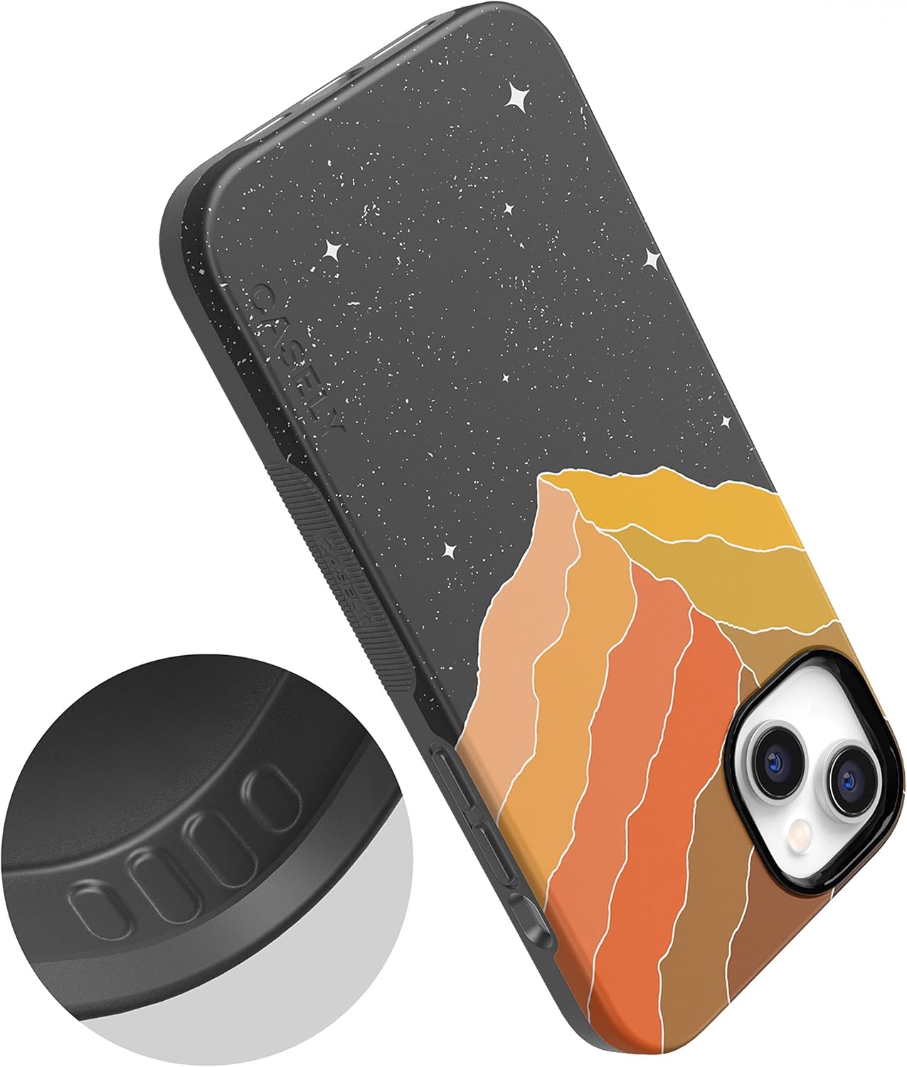 Casely iPhone 14 Case | Night Skies | Mountain Starlight | Bold Protective Design | Compatible with MagSafe