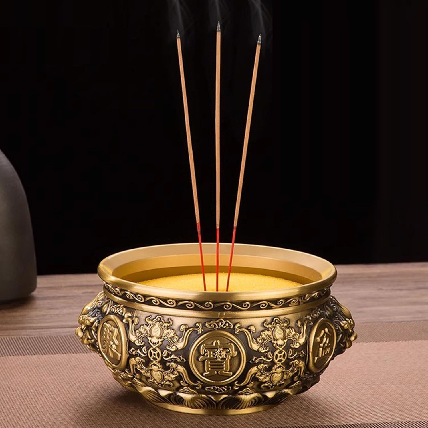 Incense Burner, Incense Container Retro Incense Bowl Incense Holder for Relaxation and Meditation,Height 7.5cm
