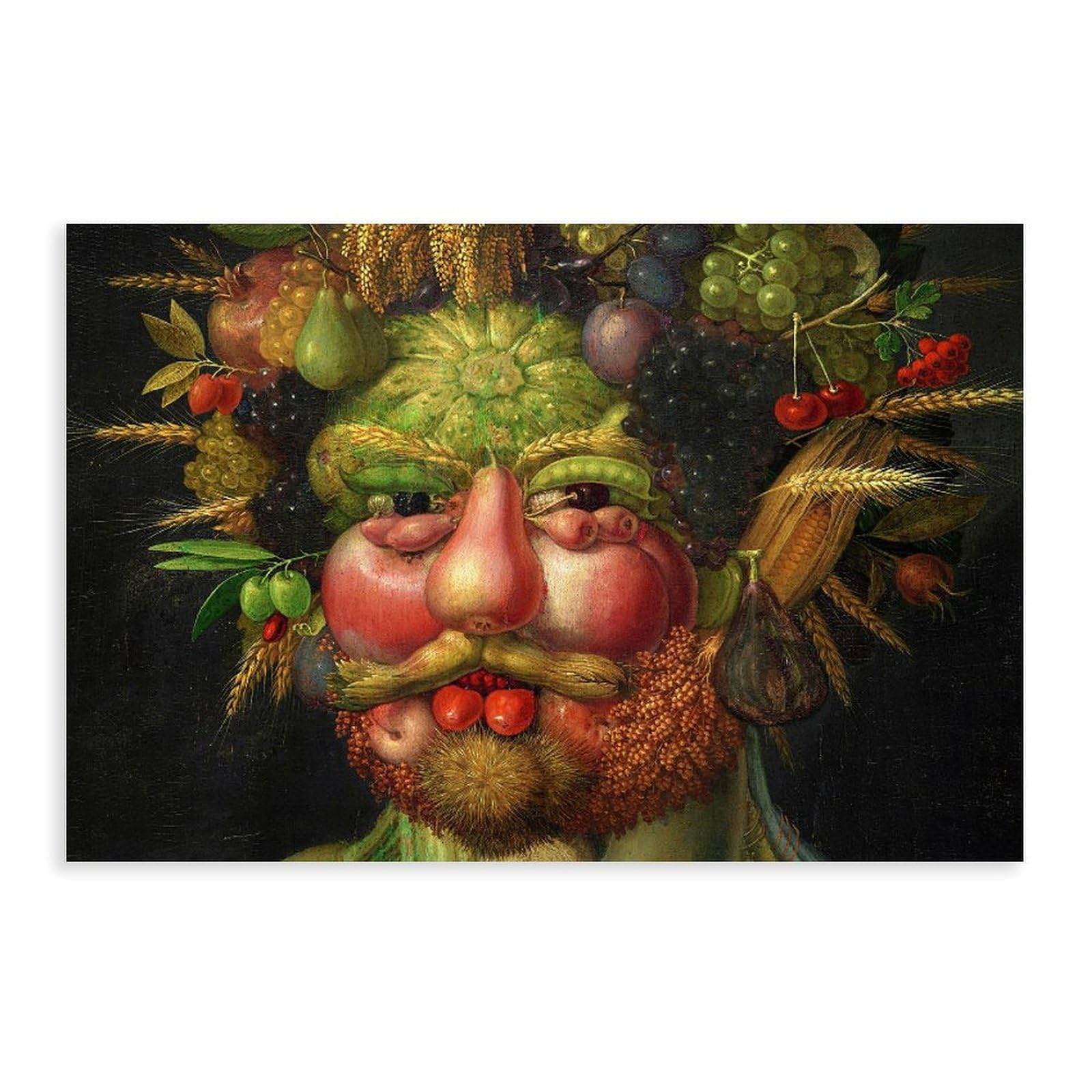 DFJyjFGJJ Giuseppe Arcimboldo,Vertumnus, Rudolf II of Habsburg Poster Print for Teen Boys Room Wall Art Canvas Painting 20" L X 30" W