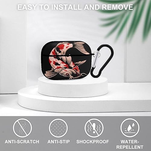 Miniatura 3 de Koi-Fish-Color Print - Funda para Airpods Pro (21 generación) con llavero, funda protectora completa a prueba de golpes, funda rígida de