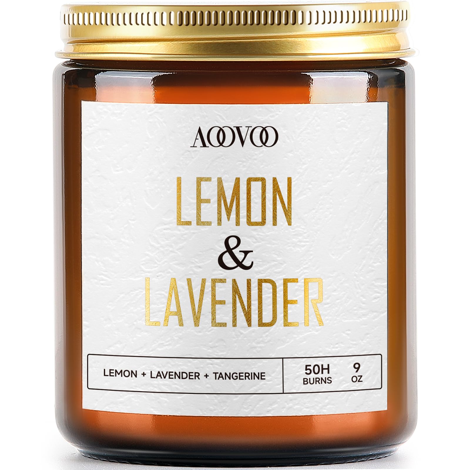 AOOVOO Lemon Lavender Scented Candle - Lavender Candle, Scented Candles, Soy Aromatherapy Candle, Soy Wax Candle, 9oz