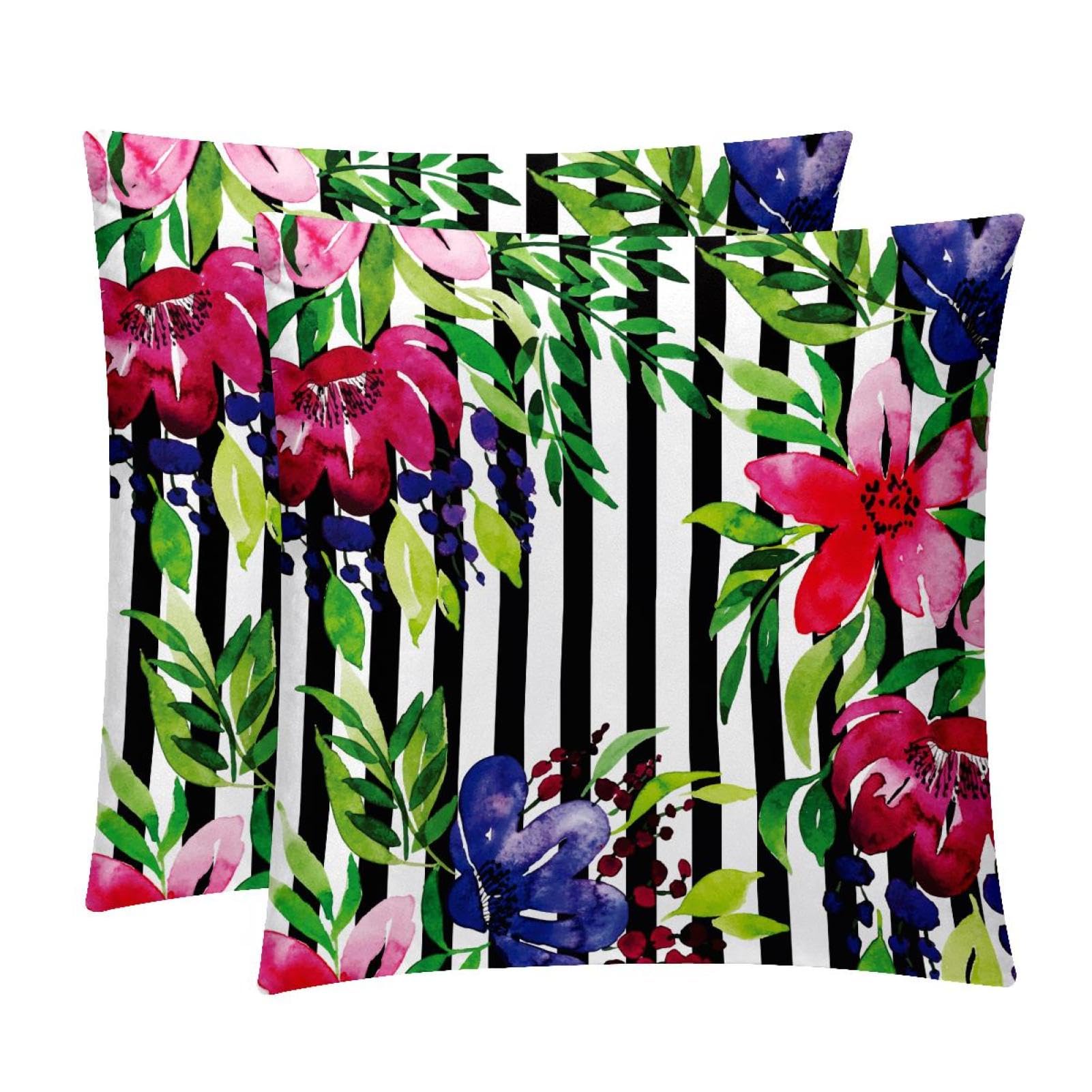 TDGKPZ Tropical Flower Throw Pillow Covers 2 Pack Pillowcases Soft Cozy Pillow Cases For Couch Bed Sofa 50x50cm