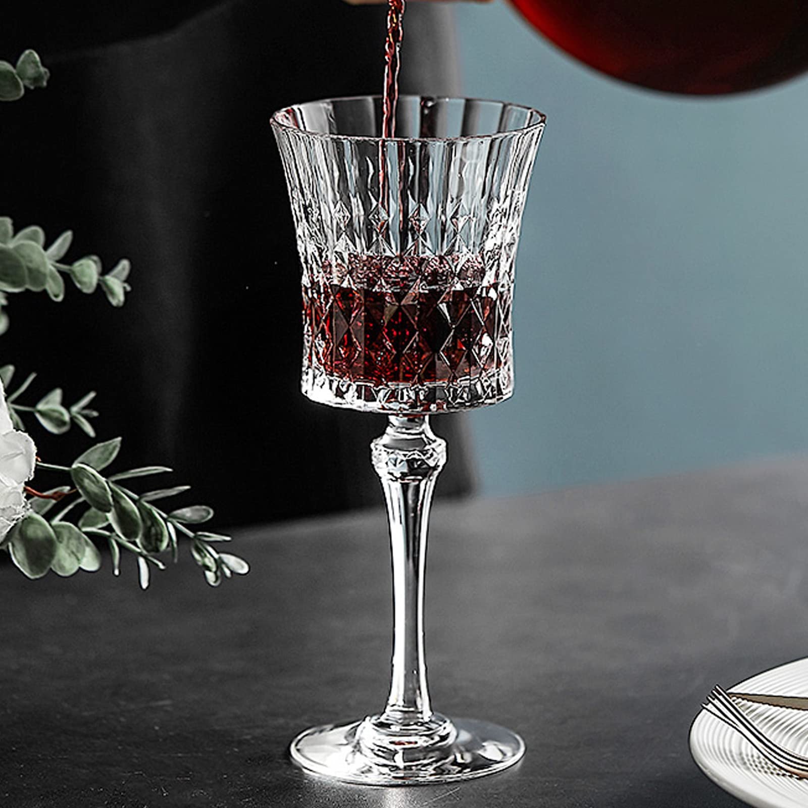 HJXGQJM Whisky Gläser, Rotweingläser Set, Non-Leaded Clarity Whiskyglas, Wein Zubehör, Set Von 2 Gläser for Wein, Cocktails Oder Saft, Spülmaschinenfest, Kristallweinglas Weingläser(Red Wine Glasses)