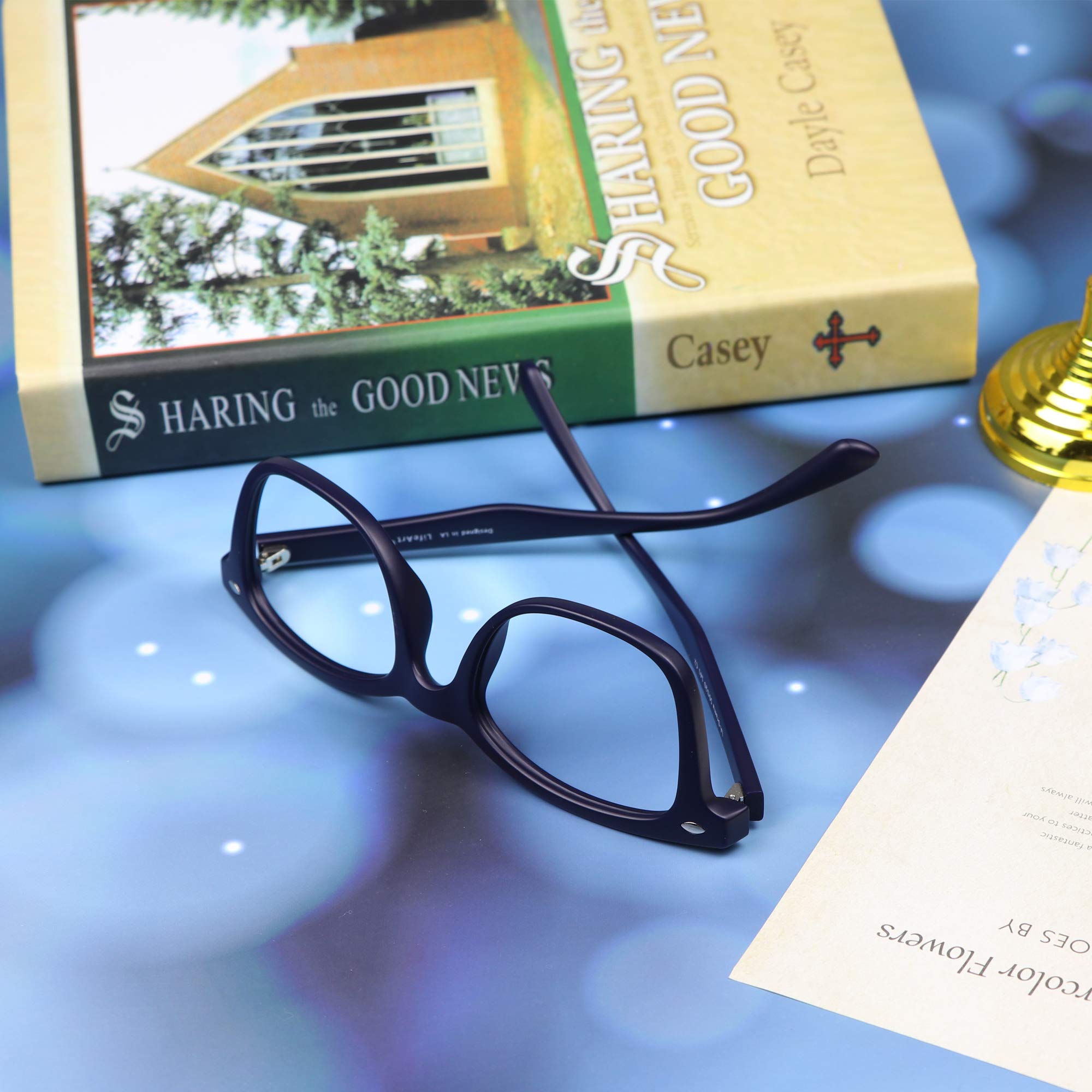 LifeArt Blaue Licht Blockieren Brille, Anti-Augen-Müdigkeit, Computer Lesebrillen, Gaming Brille, TV Brille für Frauen Männer, Anti UV, Anti Glare (Marineblau, 2.50 Vergrößerung）
