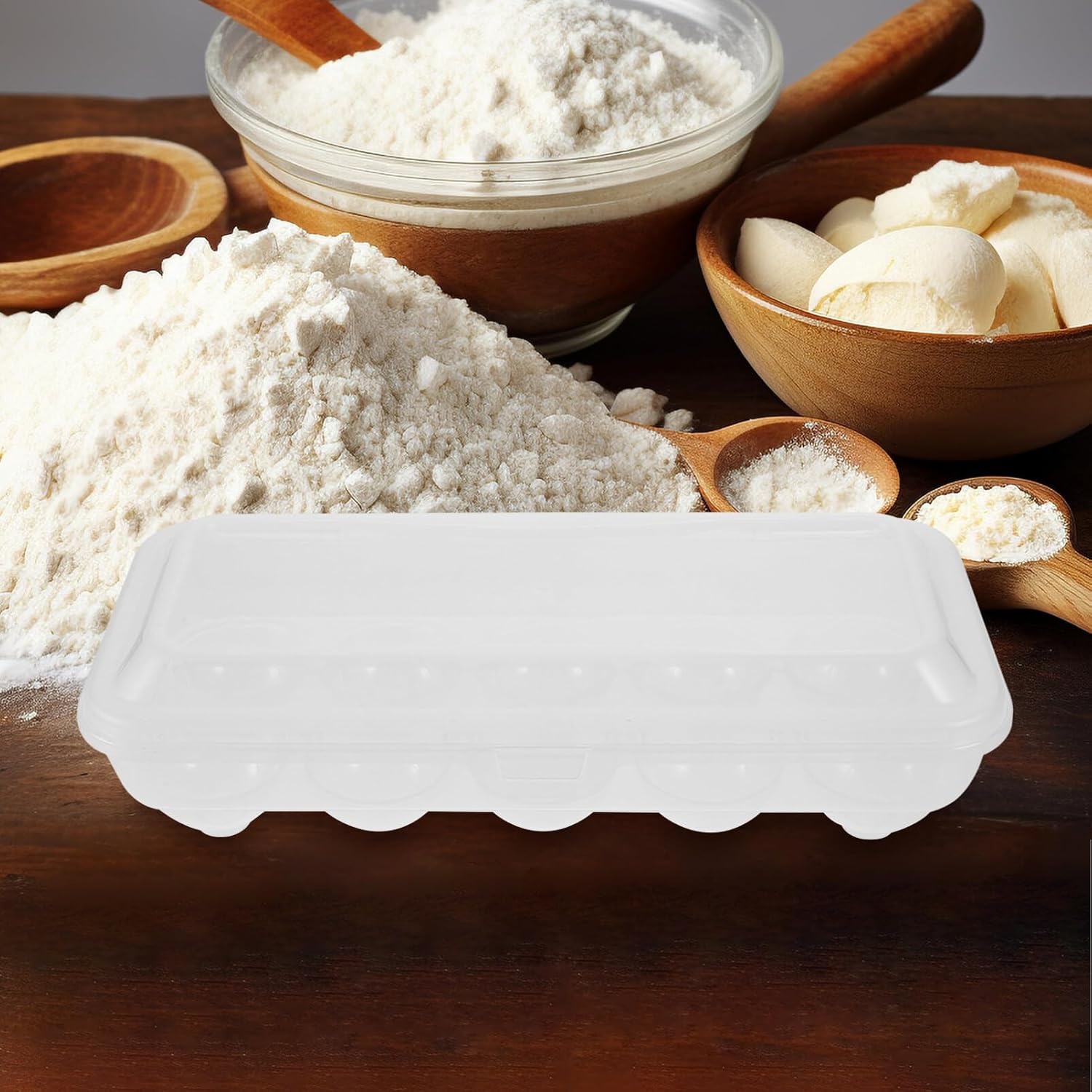 Fridge Fresh Eggs Organizer Tray, 10 Eggs Storage Box Refrigerator Egg Holder Container Egg Tray Carrier with Lid Shockproof Eggs Storage Box for Camping Picnic