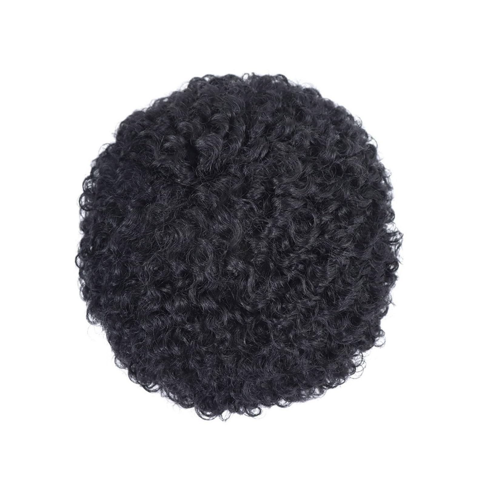 Tupé de pelo para hombres Prótesis de cabello for hombre con rayita Natural, peluquín Afro rizado for, sistema completo Base encaje francés Sistema de cabello para hombres