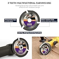 Vista 4 de TOOVEM - Juego de 5 discos para amoladora angular, compatible con 4 y 4 12 pulgadas, eje de 58 pulgadas, herramientas de tallado y molienda de madera