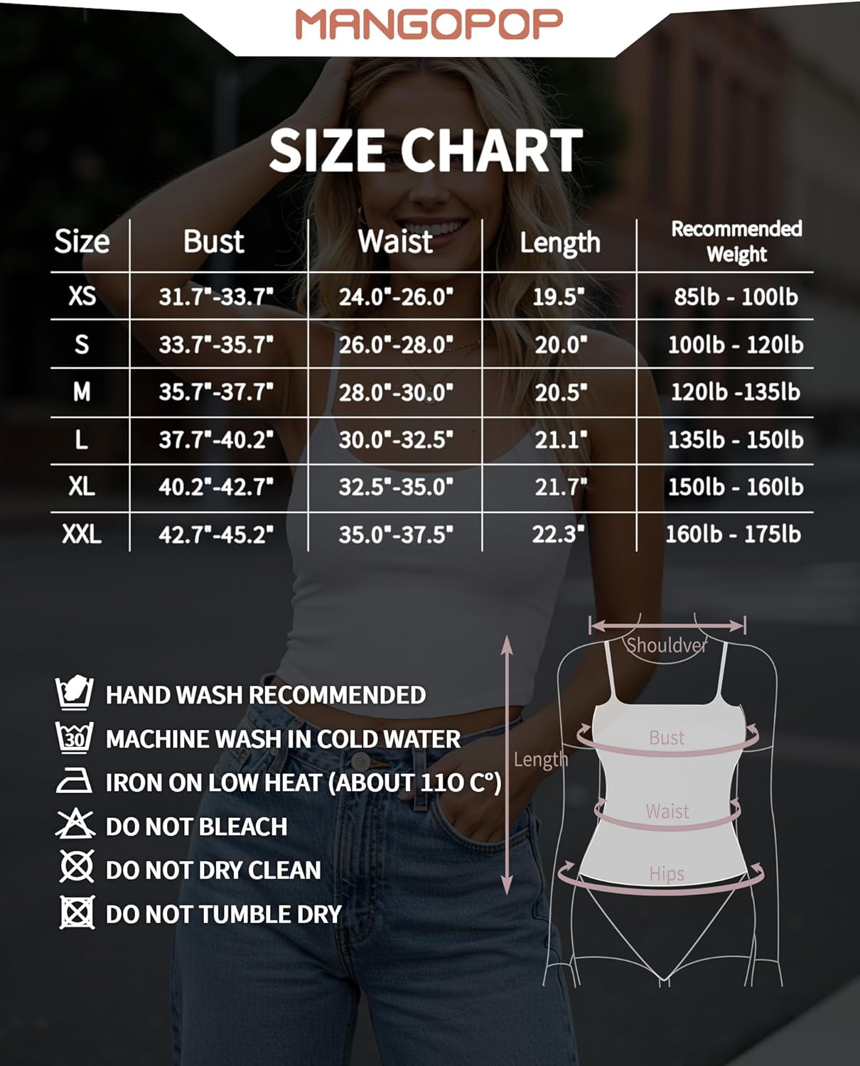 MANGOPOP Women's Tank Tops Detachable Bra Spaghetti Strap Cami Sexy Square Neck Sleeveless Basic Tee Shirts