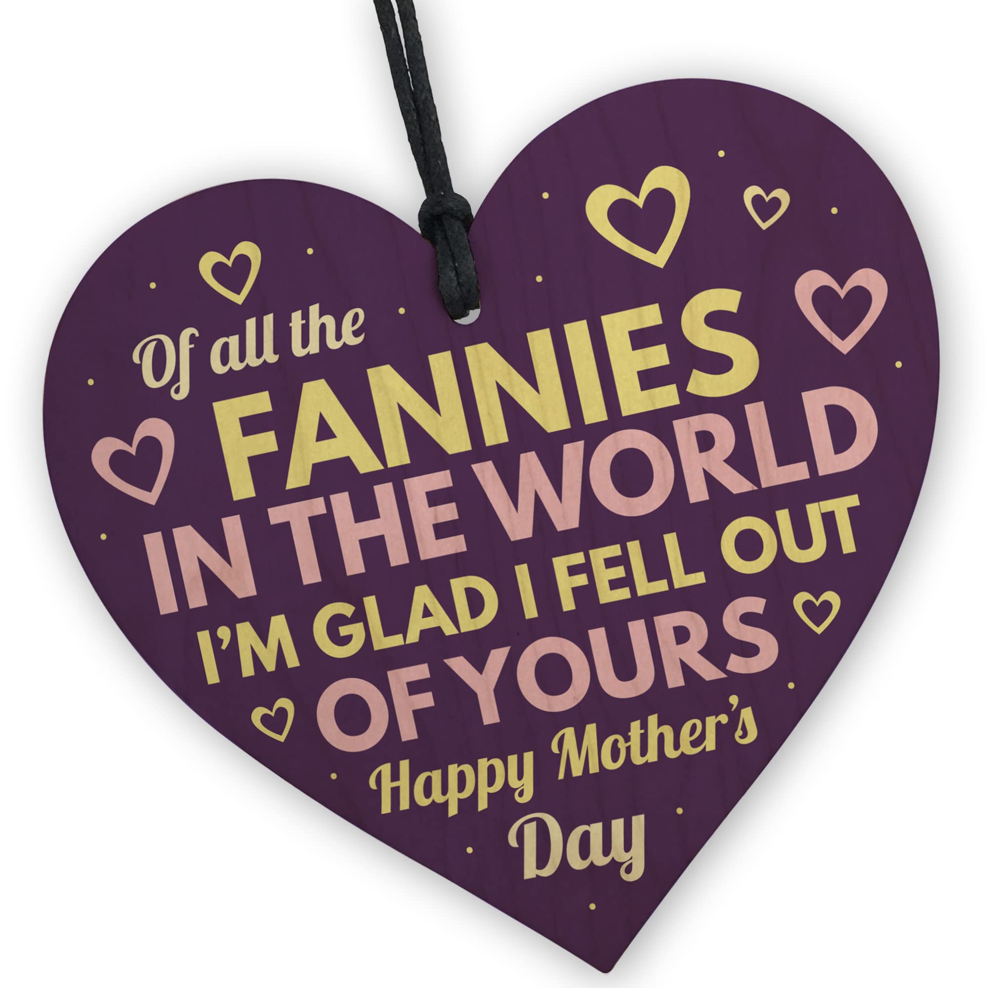 Red Ocean Funny Mothers Day Gift For Mum - Novelty Wooden Hanging Heart Gift From Mum - Mother's Day Gift From Son Daughter - Rude Mum Gifts