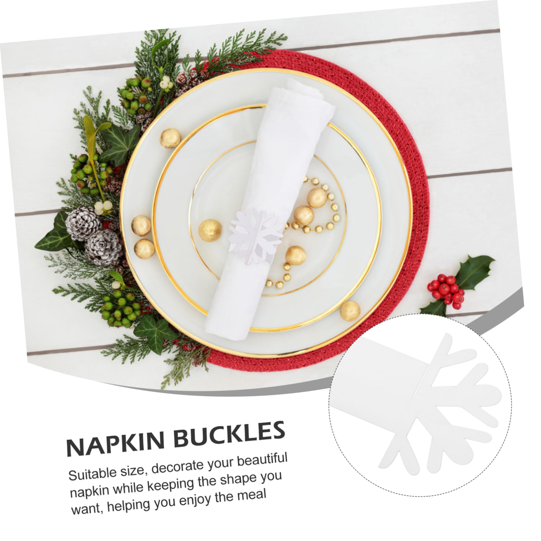 TOPBATHY 160 Pz portatovagliolo anello fibbia tovagliolo anello tovagliolo fiocco di neve casette natalizie casette di natale decorazioni per tovaglioli fibbia per tovaglioli da festa Carta