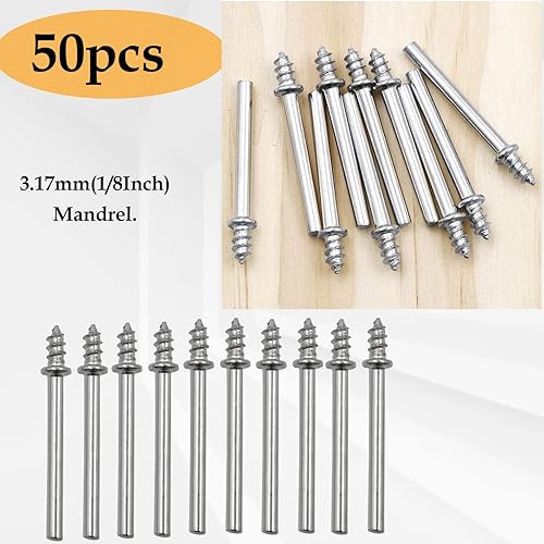 Miniatura 4 de Mandril de tornillo autorroscante de rueda de pulido, para rueda de pulido de fieltro, con vástagos de 0.125 in (18 pulgadas)