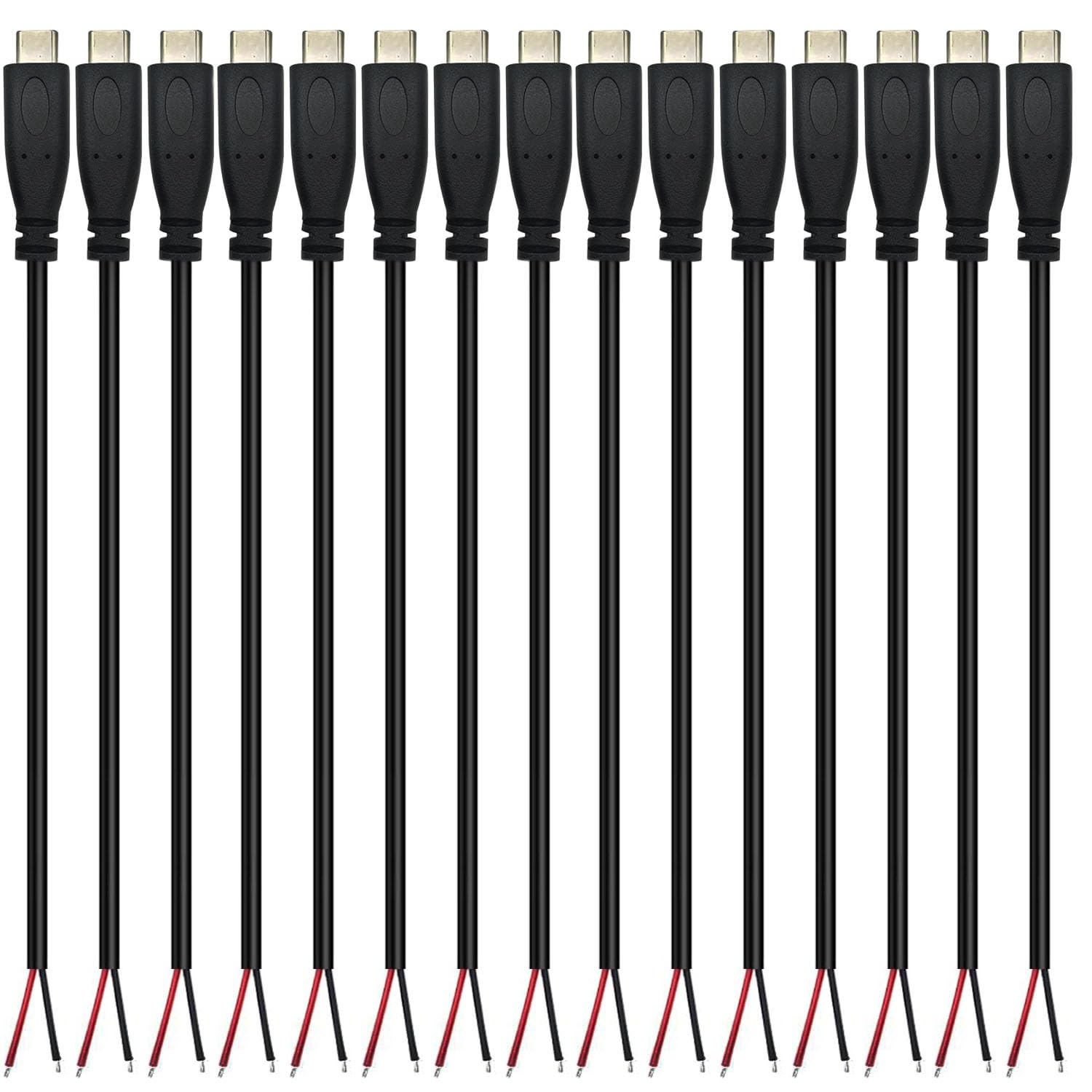 RUNCCI-YUN 10 Cavi USB Type-C Femmina A 4 Pin | 28AWG 5V 3A Per Saldatura Fai-da-te | Prolunga Pigtail 25 Cm Per Riparazioni