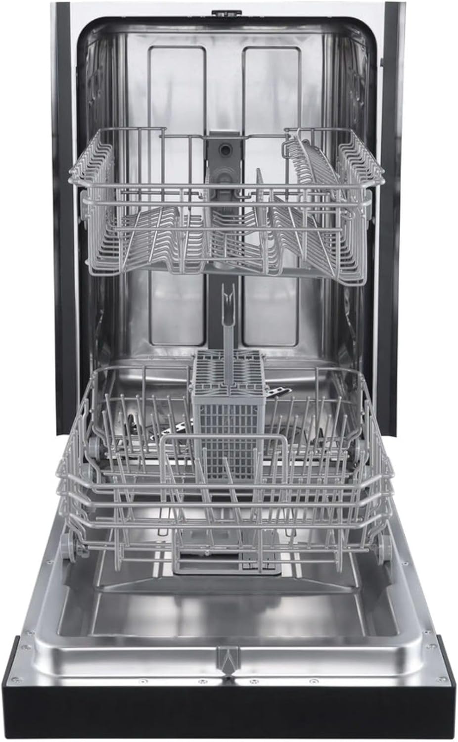 FORNO Polo 18" Built-in Dishwasher in Black – 8 Place Settings, 6 Wash Programs, Stainless Steel Tub, Adjustable Racks, LED Display, Energy Efficient, Quiet Operation– FDWBI8041-18BLK