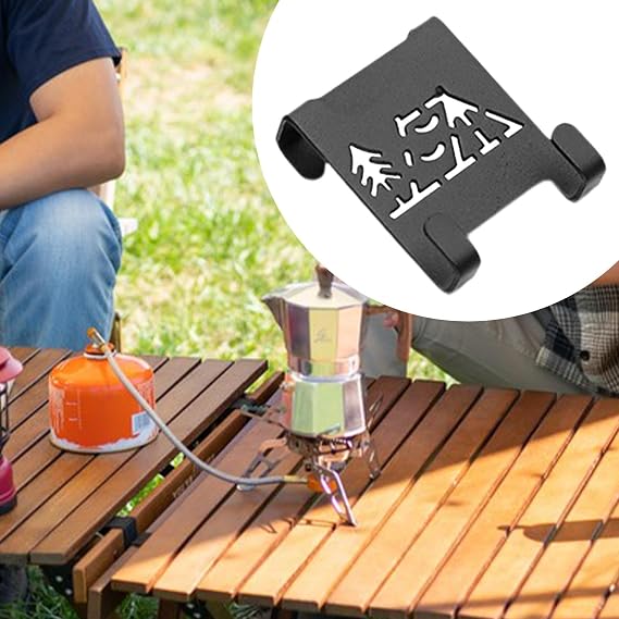 Menolana Camping Table Gas Tank Hook Gas Canister Tank Hanger Clip Compact Cast Iron Organizer Storage Rack for Climbing Backpacking, Single Hook