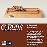Vista 5 de John Boos RA-Board Series Rectangular Wooden Maple Deluxe Barbecue Cutting Board 20”x15” – 2.25” Thick, 20-lb Reversible Butcher Block with Juice