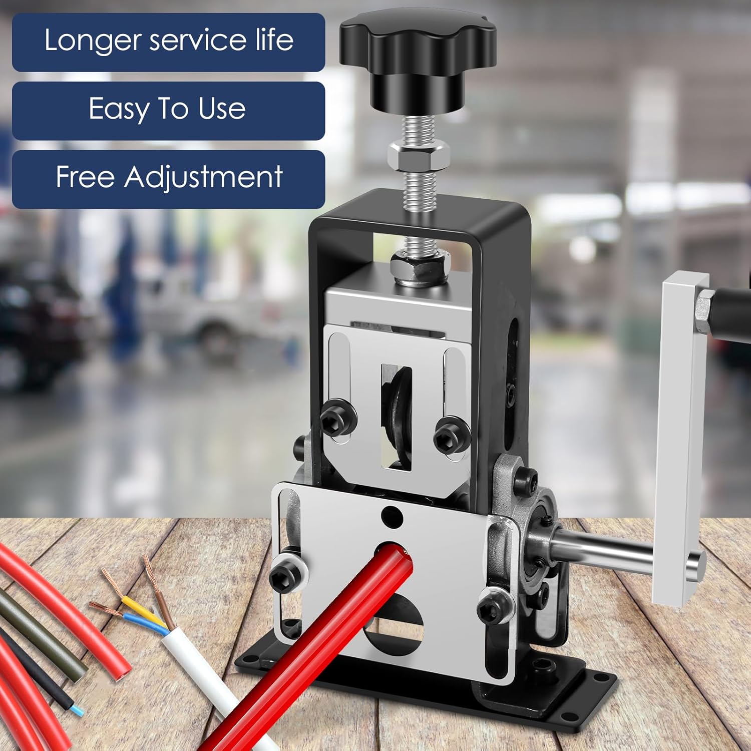 Wire Stripper Machine Portable High Carbon Steel Manual Wire Stripping Machine Multipurpose Wire Stripper Tool for Scrap Copper Wire Recycling