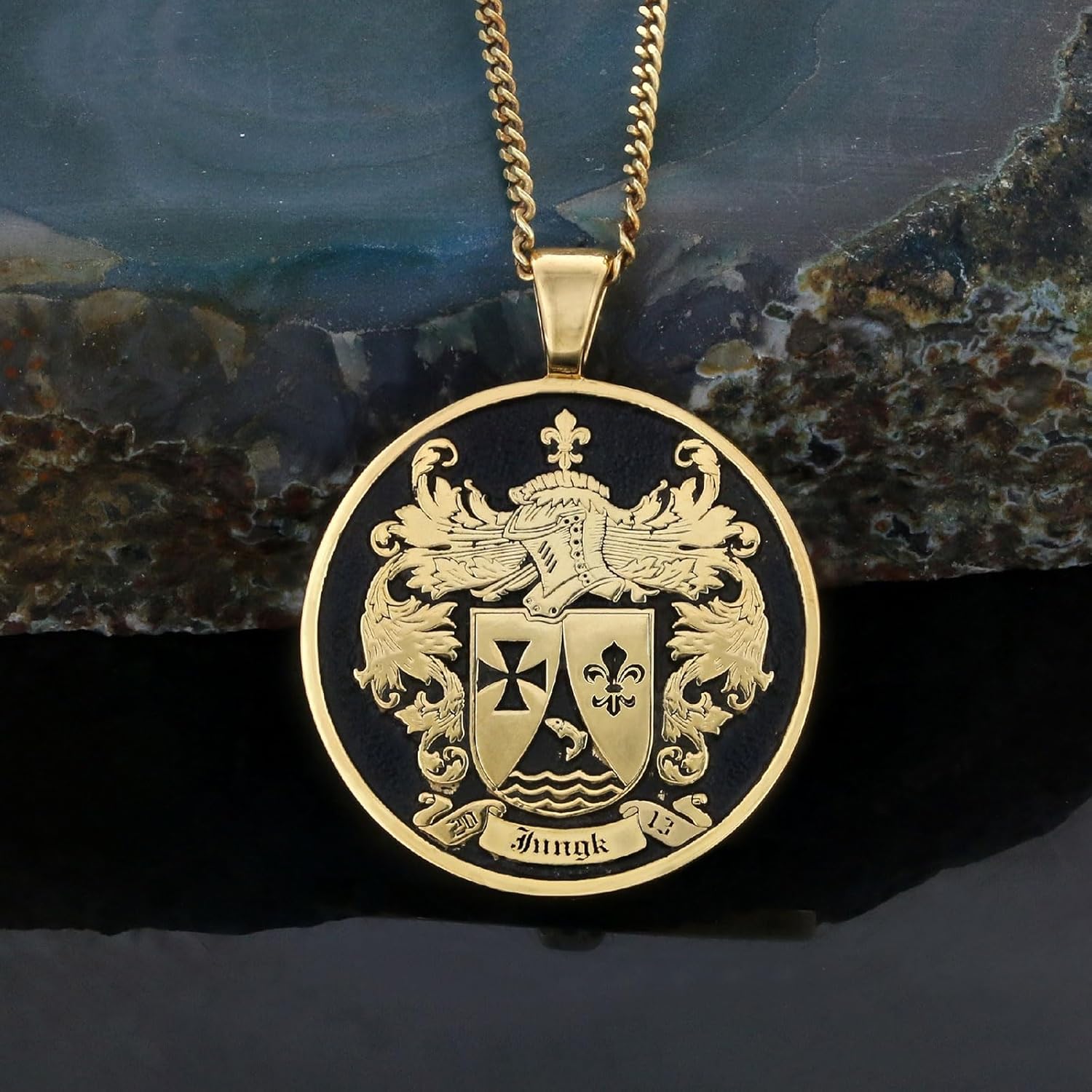 Family Crest Pendant, Personalized Pendant Necklace, Gift for Her, Family Crest Necklace, Coat of Arms Jewelry, Customized Gift