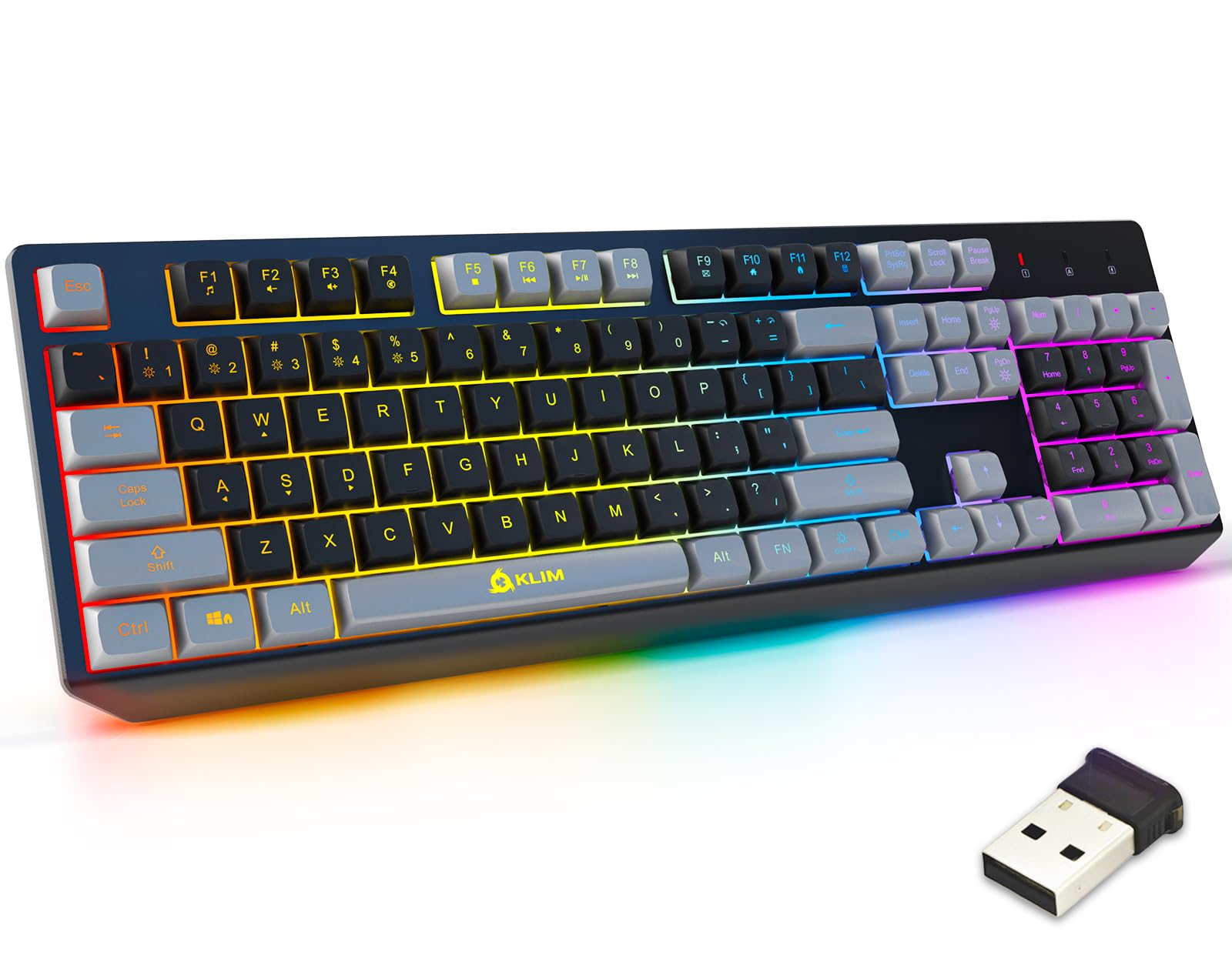 Chroma Wireless Keyboard – RGB Backlit Gaming, Rechargeable Battery, PC Keyboard, Durable & Water-Resistant, Compatible with PS4, PS5 & Mac - Black