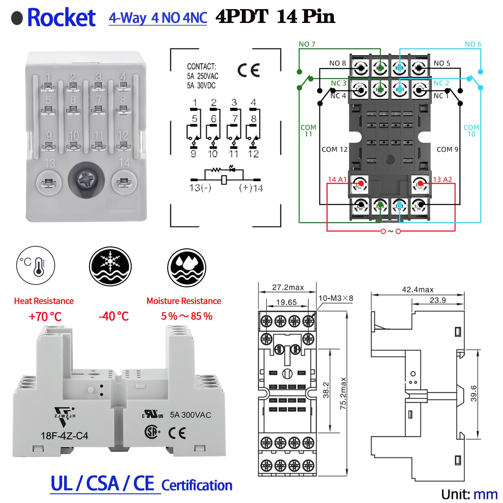 Amazon.com: 6Pcs 24V Electromagnetic Relay Din Rail Relay
