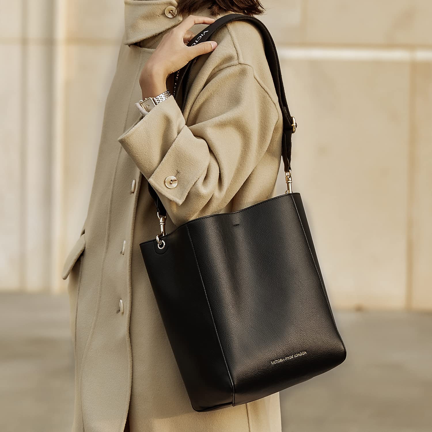 VICTORIA HYDE Borsa da donna in vera pelle PU grande capacità borsa a tracolla da donna per shopping e lavoro