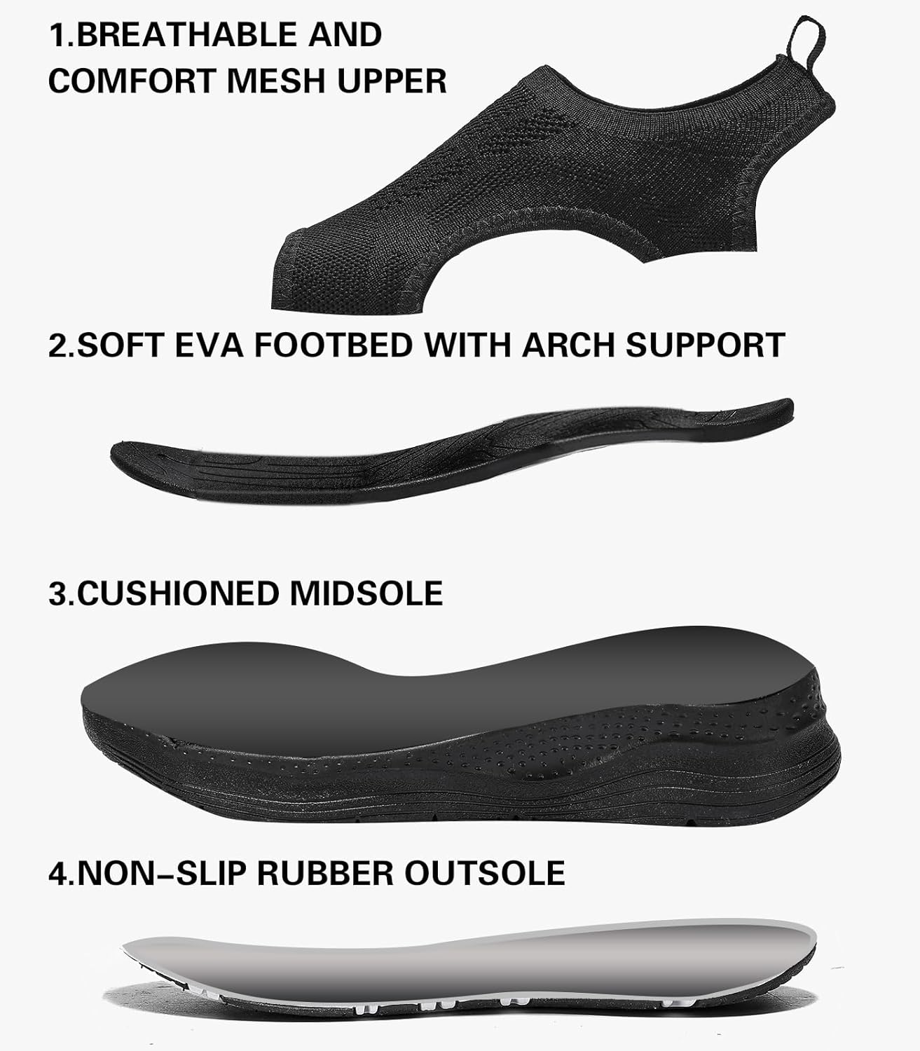 Women Walking Sandals Arch Support Orthotic Comfortable Plantar Fasciitis Non-slip Casual Open Toe Sport Sandals for Athletic Summer Beach - Image 4