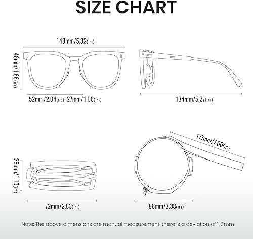 Miniatura 8 de Cyxus Gafas de sol plegables con diseño de ojo de gato para mujeres y hombres, protección UV400, ultraligeras y fáciles de transportar, lentes de