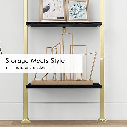 Miniatura 5 de Axeman Estantería de escalera de 5 niveles, estantería alta y estrecha para espacios pequeños, organizador de almacenamiento de libros moderno,