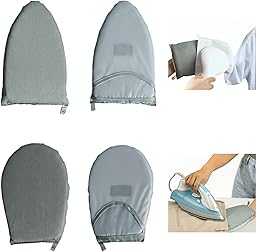 2 Guantes de Planchado Profesional, Un Guante en Punta y Otro Redondo, Protectores Térmicos Gruesos y Firmes, Resistentes al Calor, Mini Tablas de Planchado. Juego de 2 guantes para plancha vertical.