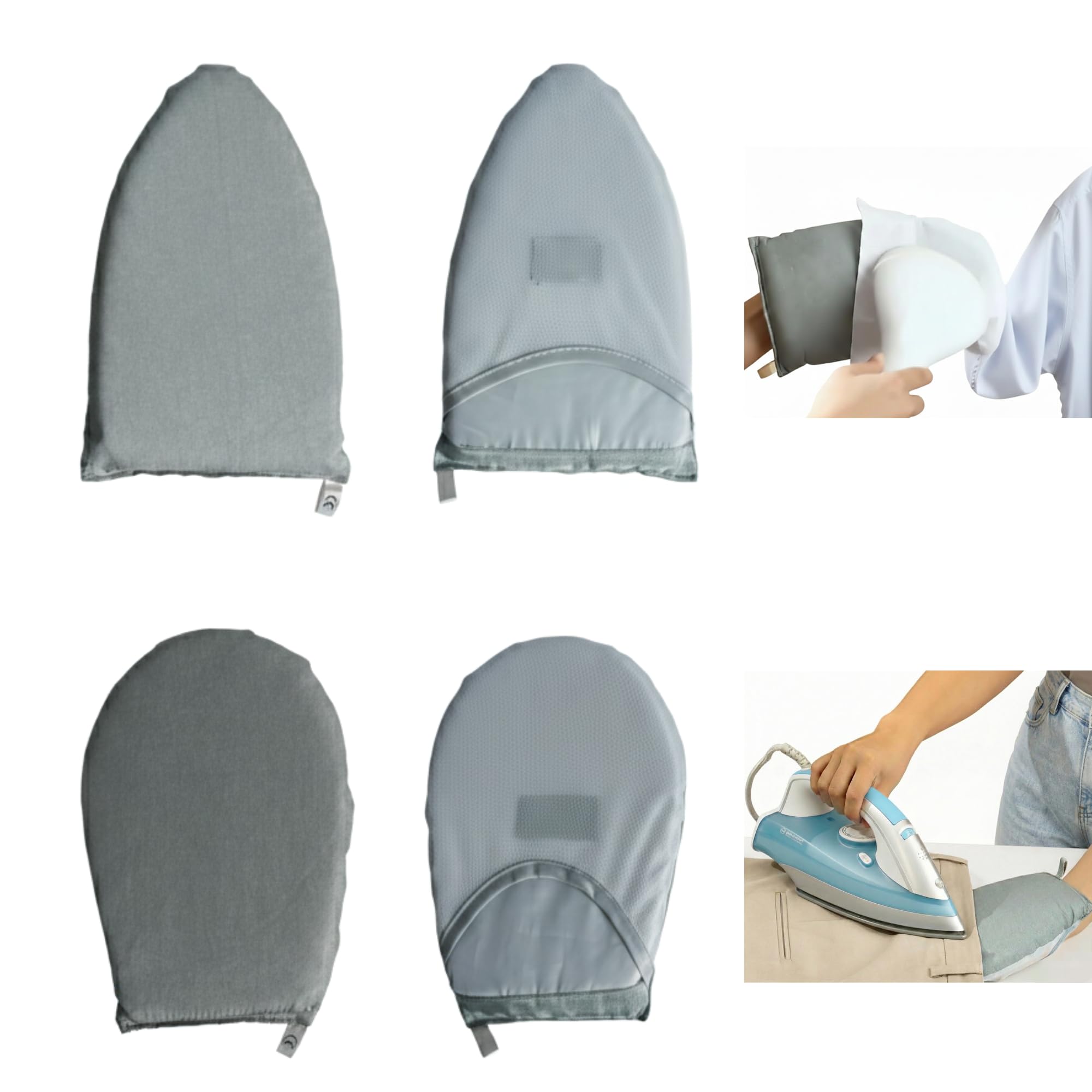 2 Guantes de Planchado Profesional, Un Guante en Punta y Otro Redondo, Protectores Térmicos Gruesos y Firmes, Resistentes al Calor, Mini Tablas de Planchado. Juego de 2 guantes para plancha vertical. - 1