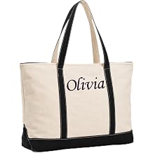 Personalized Canvas Tote Bag Gift for Women Custom Embroidered Tote Bag