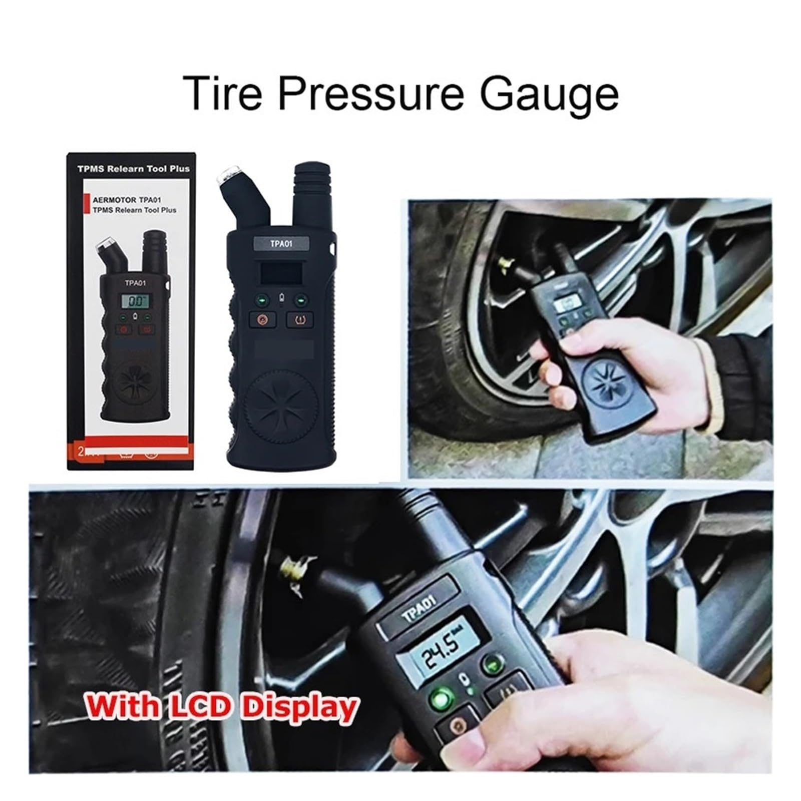 Wskaźnik Ciśnienia W Oponach TPMS 2 W 1 Automatycznie Resetuje Wyświetlacz Za Pomocą Czujnika Ciśnienia W Oponach Samochodowych LCD łAtwy W UżYciu
